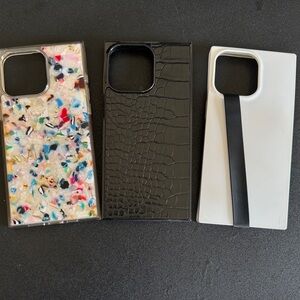 Stylish Phone Case Set - Multicolor, Black, and White